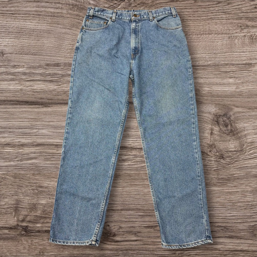 Vintage 1999 Levis 540 Flex Brown Tab Jeans W36 L30 Made USA Light Wash Denim